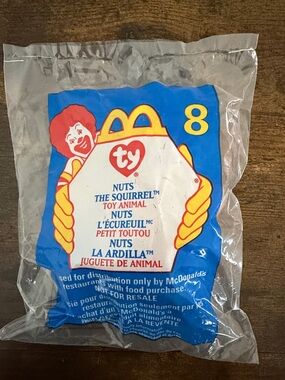 Vintage 1999 McDonald's Ty Nuts the Squirrel Plus #8 In Package Teeny